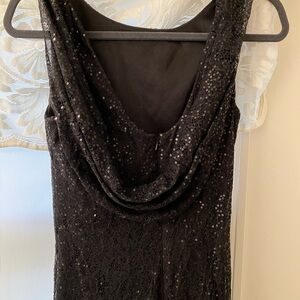 MARINA Elegant Black Sequin Gown